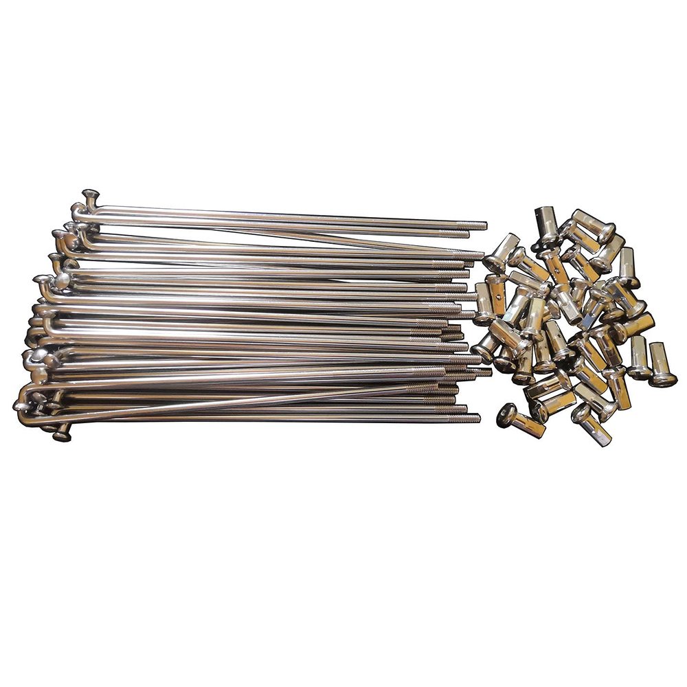 10 Gauge 304 Stainless Steel Electric Bicycle Spokes and Nipples 10G Silver Color E-Bike Spokes of Bag of 36 PCS Dia. About 3.2MM (185MM)