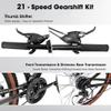 ECARPATEYE Mountain Bike 24 Inch Wheels, 21-Speed Mens Womens Trail Commuter City Mountain Bike, Carbon Steel Frame Disc Brakes Thumb Shifter Front Fork Bicycles (Black+Red, 24 Inch) view 4