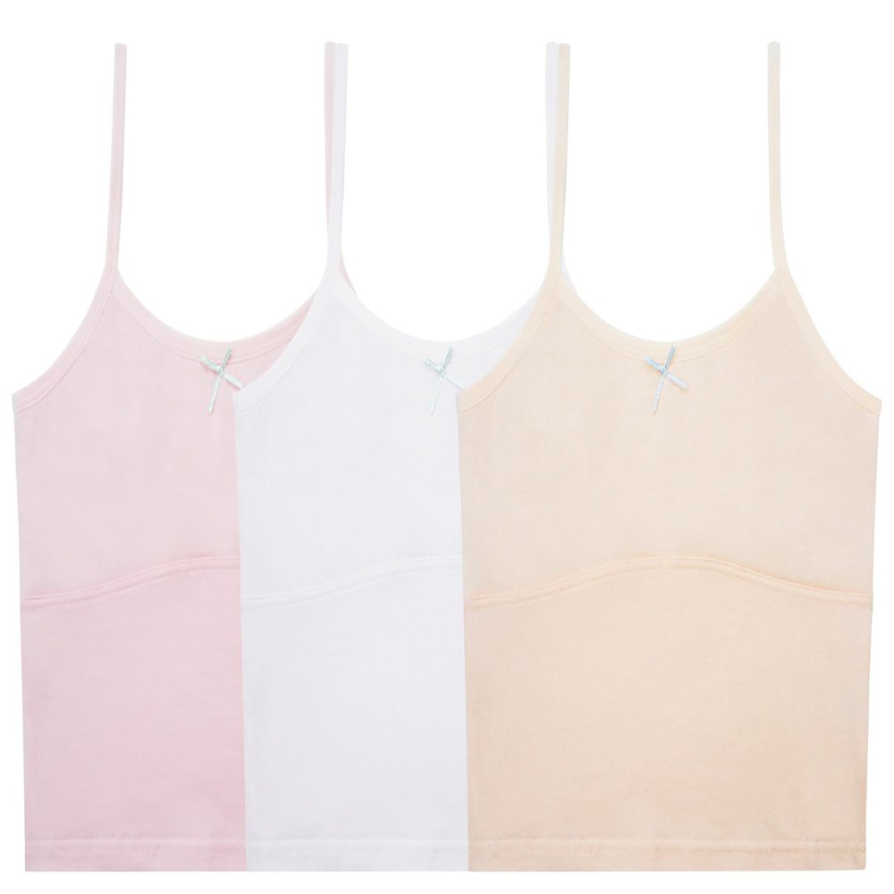 Happy Cherry Training Bras for Teens Girls Camisoles Long Bralette Bras Seamless Lightly Padded Sport Bra Wire Free 9-10 Years