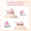 64oz Insulated Water Bottle, Coolflask Half Gallon Water Jug With Handle Straw Stainless Steel Double-Walled Vacuum Metal Large Flask With Strap Non-BPA Leakproof, Keep Cold 48 Hrs, Apricot Pink view 4