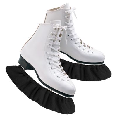 Cuayaes Ice Skate Guards,Soft Ice Skate Blade Covers, Figure Skate Guards Youth Hockey Skate Guards, Elastic Figure Skating Soakers Blades Protector Cover for Girls Boys (Black)