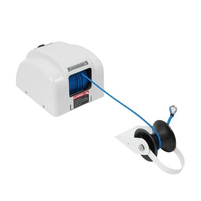 BANLICALI Electric Boat Trailer Winch, 45 LBS Electric Boat Anchor with Controller Control and 30.5m Anchor Rope, Electric Anchor Winch Windlass Anchor System for 24FT Boat White 70ft/min (45LBS)