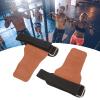 Xcello 1 Pair Weight Lifting Grip Straps Double Cowskin Deadlifts Pull Up Lifting Gloves Accessories for Gymnastic Fitness (Brown) view 3