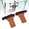 Xcello 1 Pair Weight Lifting Grip Straps Double Cowskin Deadlifts Pull Up Lifting Gloves Accessories for Gymnastic Fitness (Brown) view 4
