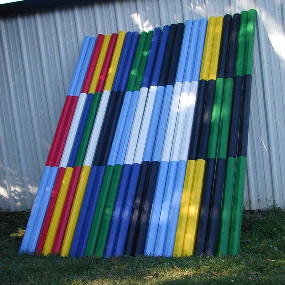 10ft Bundle/3 White Center Colored Ends Round Rails Purple/White/Purple