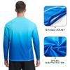 Mens Swim Shirts UPF 50+ Sun Protection Quick Dry SPF Rash Guard Outdoor Beach Fishing T Shirts(Long Sleeve GradientOcean,XXL) view 3