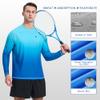 Mens Swim Shirts UPF 50+ Sun Protection Quick Dry SPF Rash Guard Outdoor Beach Fishing T Shirts(Long Sleeve GradientOcean,XXL) view 4