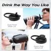 Coolflask 64oz Insulated Water Bottle with Strap, Half Gallon Large Water Jug with Straw & Spout Lids, Double Wall Stainless Steel Metal Flask, Keep Cold 48h Hot 24h, Leak Proof&Non-BPA, Magic Black view 4