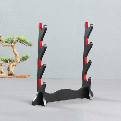 Weapon Rack 4-Tier Sword Stand Sword Rack Japanese Samurai Sword Katana Wakizashi Display Rack Sword Stand (Color : A)