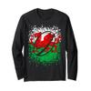 Cool Rugby Ball for Proud Welsh Rugby Fan with Wales Flag Long Sleeve T-Shirt view 1