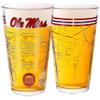 Greenline Goods  University of Mississippi Rebels College Pint Beer Glasses (Set of 2), 16 oz  Full-Color Logo + Campus Map view 1