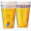 Greenline Goods  University of Kansas Jayhawks College Pint Beer Glasses (Set of 2), 16 oz  Full-Color Logo + Campus Map view 1