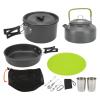 NDNCZDHC Camping Cooking Set Stainless Steel Camping Cookware Portable Camp Cooking Set with Cutlery Storage Bag for Outdoor Picnic(Black) view 1