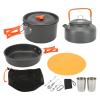 NDNCZDHC Camping Cooking Set Stainless Steel Camping Cookware Portable Camp Cooking Set with Cutlery Storage Bag for Outdoor Picnic(Orange) view 1