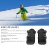 XHTLLO Short Ski Skates, Adjustable Binding Short Snow Skates, Portable Easy Control Skating Skis Snowblades Skiboards, for Outdoor Skiing Black 1 Size view 2