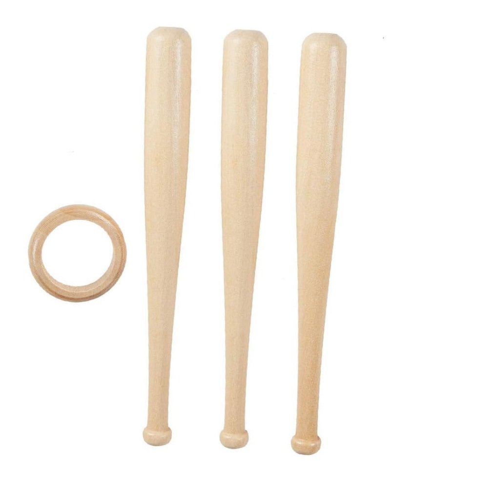 OnIUeZky Baseball Stand Baseball Holder Baseball Bracket Wooden Softball Display Holder with Mini Baseball Bat Racks Ring