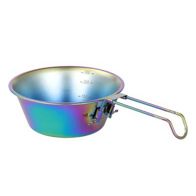 FAIRE Camping Pot for Outdoor Grill Camping Cookset, Camping Tea Kettle, Portable Backpacking Pot, Open Fire Cookware Round, for Travel Backpacking Kitchen (Color : Color, Size : 5.6in/14cm)