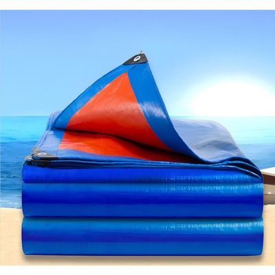 Zfmnoyev Waterproof Tarpaulin, Heavy Duty Tarp Sheet Double-Sided Coating Super Waterproof Reinforced Edges with Eyelet PE Outdoor Camping Tent Caravan Boat (Color : Blue, Size : 6x17m)