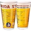 Greenline Goods  Florida State University Seminoles College Pint Beer Glasses (Set of 2), 16 oz  Full-Color Logo + Campus Map view 1