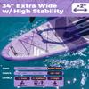 Flypark 11'x34 Inflatable Paddle Boards, Extra Wide SUP for 420lbs/3Adults, Yoga Stand Up Paddle Board, 110L Backpack, 15 D-Rings, Shoulder Strap, US-Fin, 2-Action Pump, Prosper Purple view 3