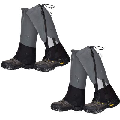 HACLEN 2 Pair Leg Gaiters, Waterproof, Boot Gaiters, Shoe Gaiters, Lower Leg Protection for Hunting, Hiking, Mountain Climbing,L