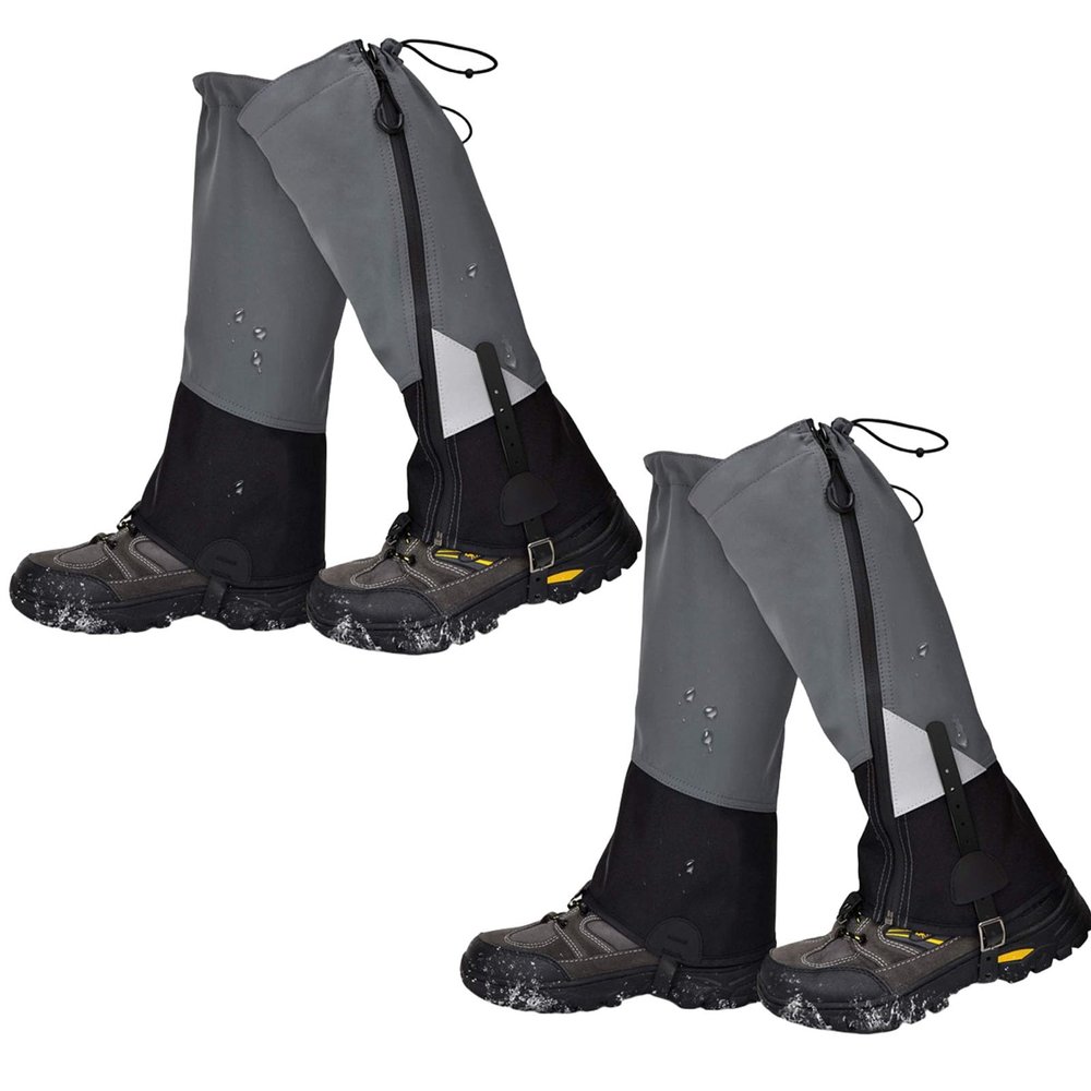 HACLEN 2 Pair Leg Gaiters, Waterproof, Boot Gaiters, Shoe Gaiters, Lower Leg Protection for Hunting, Hiking, Mountain Climbing,L