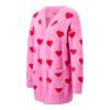 Awoscut Mother and Daughter Matching Clothes Sweater Cardigan Top Long Sleeve Heart Sweater Jumpers Mommy and Me Blouse (Women, Pink, M) view 3