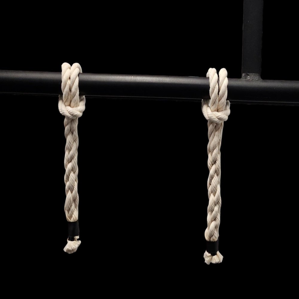 Monkee Grip Rope Grips Cotton Black (Pair) Pull-up, Grip Strength, (Level 2: Red)