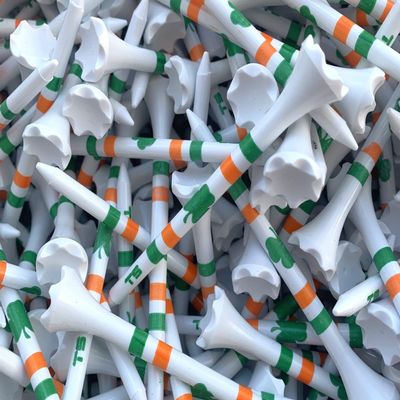 TRUESTRIKE Premium USA Golf Tees  3" or 2" Durable Plastic Performance Tees (100 Pack)  Made in USA  Bulk Value Pack - Lucky Irish 3 1/4