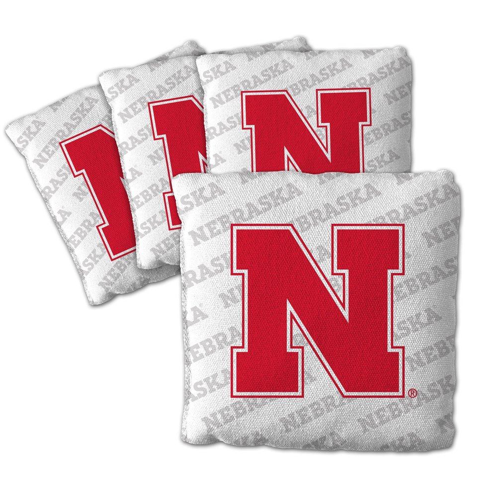 YouTheFan Officially-Licensed NCAA Nebraska Cornhuskers Set of 4 Cornhole Bags - All Weather Regulation 6 x 6 Size - 16oz Weight - Designed in USA
