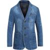 SWJGLITTR Mens Two Button Denim Suit Jacket Slim Fit Autumn Blazer Sport Coat Lapel Vintage Jean Suits Jackets (Medium,Blue) view 1
