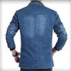 SWJGLITTR Mens Two Button Denim Suit Jacket Slim Fit Autumn Blazer Sport Coat Lapel Vintage Jean Suits Jackets (Medium,Blue) view 4