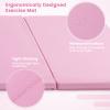 Goplus Folding Gymnastics Mat, 10 x 4 x 2 Thick Tumbling Mats with PU Leather, Hook & Loop Fasteners, Portable Handles, 4-Panel Exercise Mat for Home Gym Workouts, Yoga (Pink) view 3