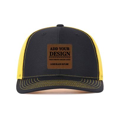 Custom Leather Patch Trucker Hat for Men & Women - Personalized Text & Photo Baseball Cap Laser Engraved.24