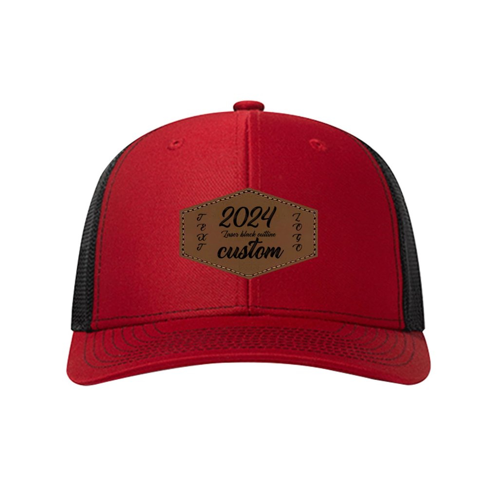 Custom Leather Patch Trucker Hat for Men & Women - Personalized Text & Photo Baseball Cap Laser Engraved.13