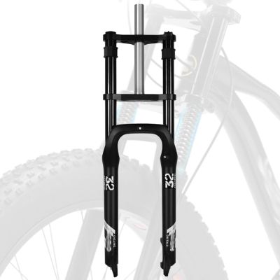 ZECHAO 20/26 * 4.0in Snow Bike Front Fork,Spring Hydraulic Lock 160mm Travel Disc Brake 1-1/8" Double Shoulder Fork Rebound Adjustment(26inch)