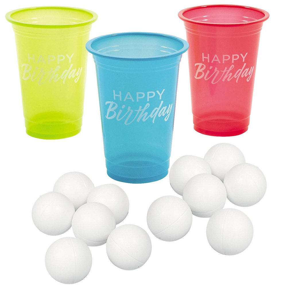 Fun Express Birthday Beer Pong Game Kit - 62 Pc