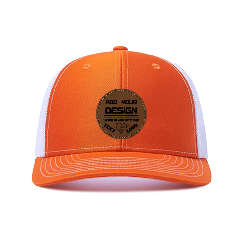Custom Leather Patch Trucker Hat for Men & Women - Personalized Text & Photo Baseball Cap Laser Engraved.20