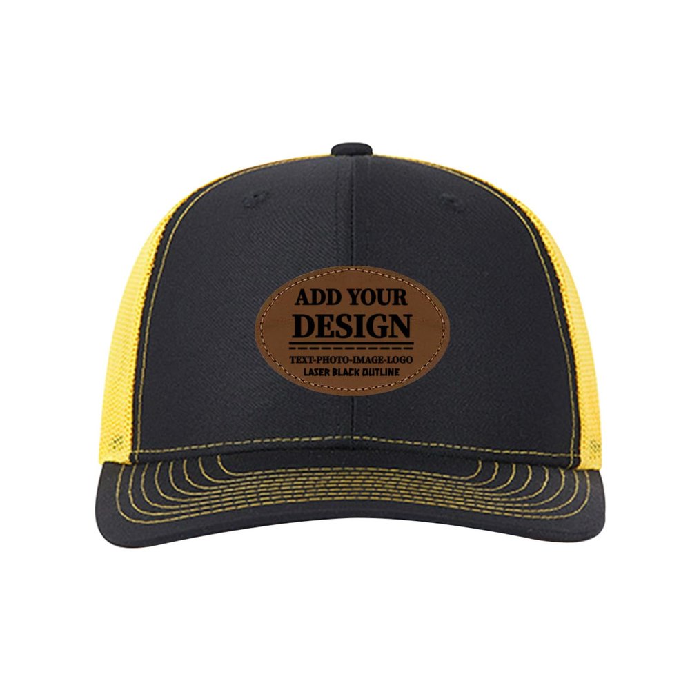 Custom Leather Patch Trucker Hat for Men & Women - Personalized Text & Photo Baseball Cap Laser Engraved.04