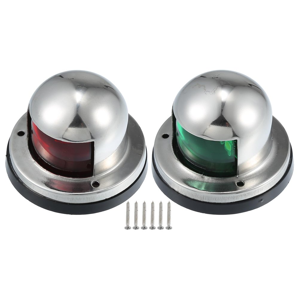 Motoforti Universal Interior Boat Navigation Lights, Marine Boat Lights for Pontoon Boat Yacht, Waterproof, ABS Metal, Silver Tone Shell, 1 Set