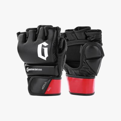 Gameness Pro Training Gloves | Premium Leather | Professional Grade Training Glove for MMA, and More Black/White/Red Small