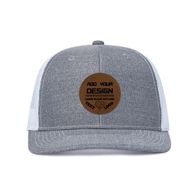 Custom Leather Patch Trucker Hat for Men & Women - Personalized Text & Photo Baseball Cap Laser Engraved.16