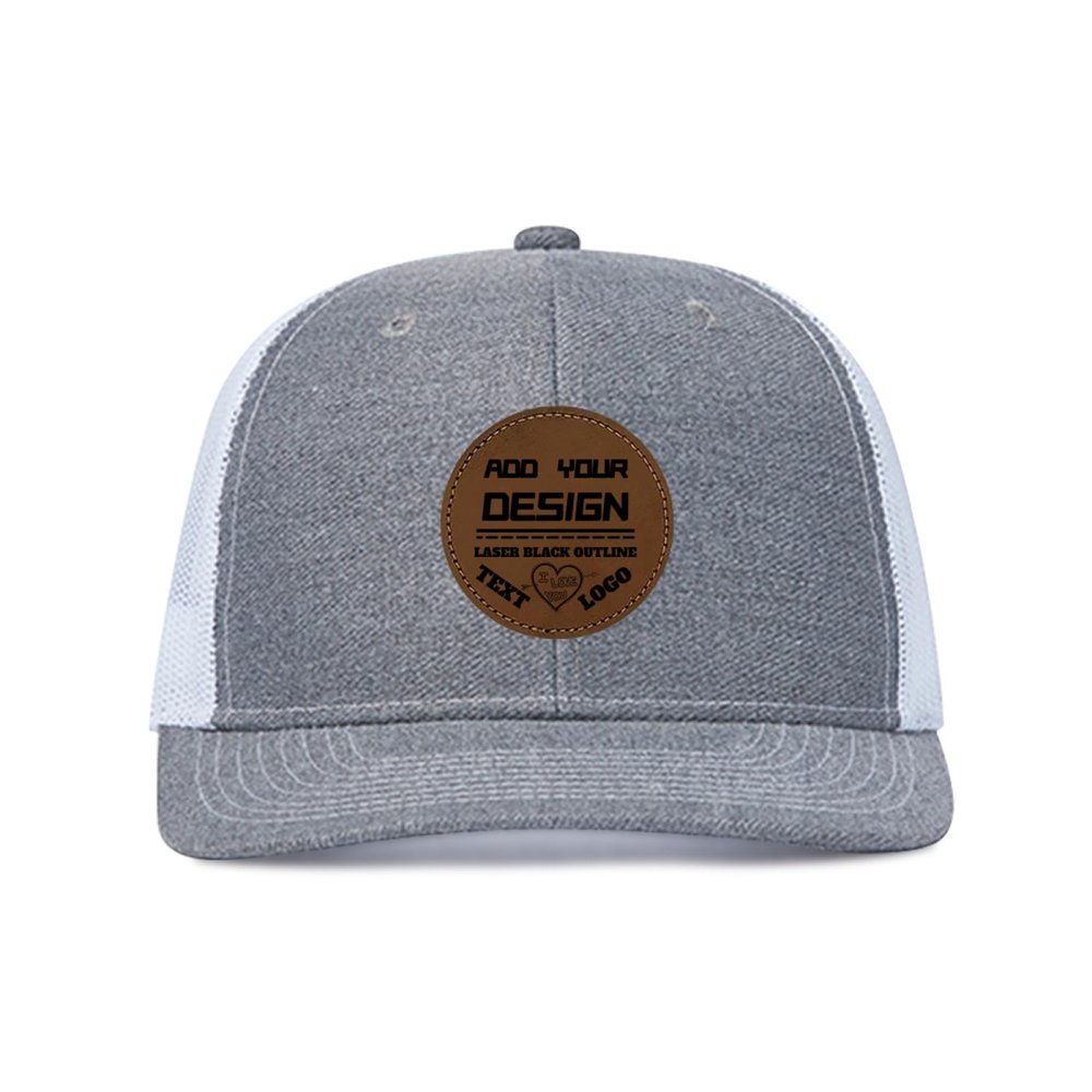 Custom Leather Patch Trucker Hat for Men & Women - Personalized Text & Photo Baseball Cap Laser Engraved.16