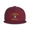 Tavos 101st Airborne Division Screaming Flat Brim Baseball Cap Men's Adjustable Trucker Hat Dark Red view 2