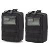 2 Pack Molle Pouches-Vest Pouch Belt Pouch Waist Bag Pack EDC Molle Accessories Bag Small Utility Pouch with Flag Patch Black view 1