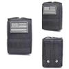 2 Pack Molle Pouches-Vest Pouch Belt Pouch Waist Bag Pack EDC Molle Accessories Bag Small Utility Pouch with Flag Patch Black view 3