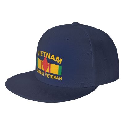 5th Infantry Division 'Red Diamond' Vietnam Combat Veteran Flat Brim Baseball Cap Men's Adjustable Trucker Hat