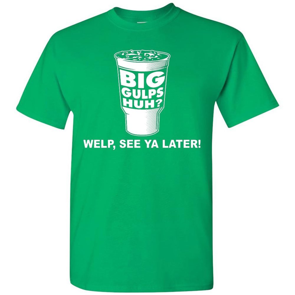 Absurd Ink Dumb and Dumber Big Gulps - T-Shirt (US, Alpha, XX-Large, Regular, Regular, Irish Green)