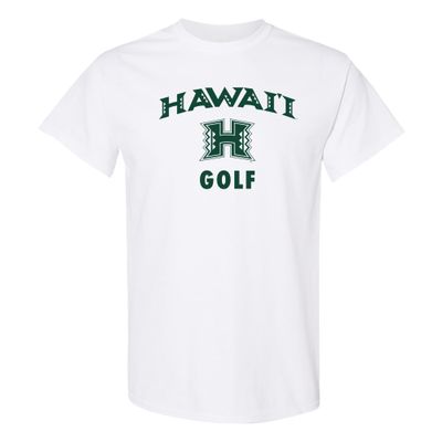 AS1098 - Hawaii Rainbow Warriors Arch Logo Golf T Shirt - X-Large - White
