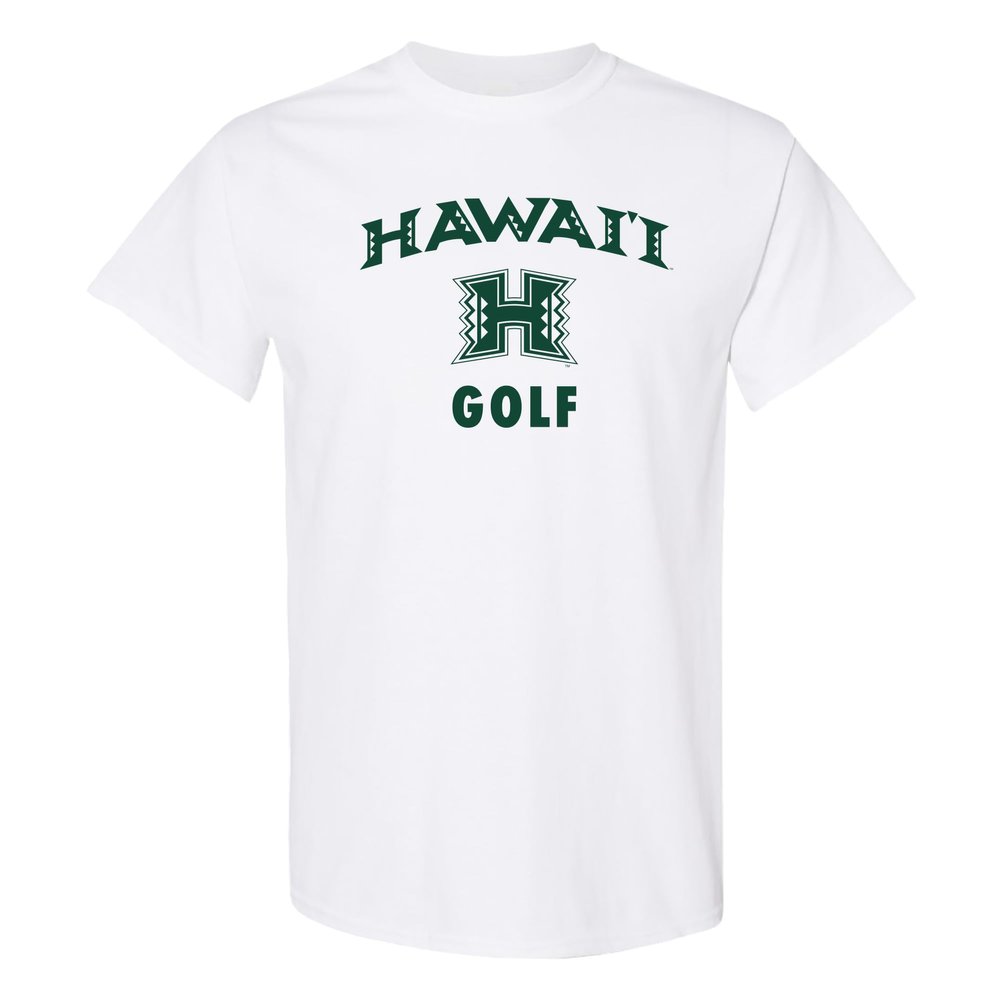 AS1098 - Hawaii Rainbow Warriors Arch Logo Golf T Shirt - X-Large - White